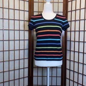 Vintage Talbots Stripe Short Sleeve Sweater